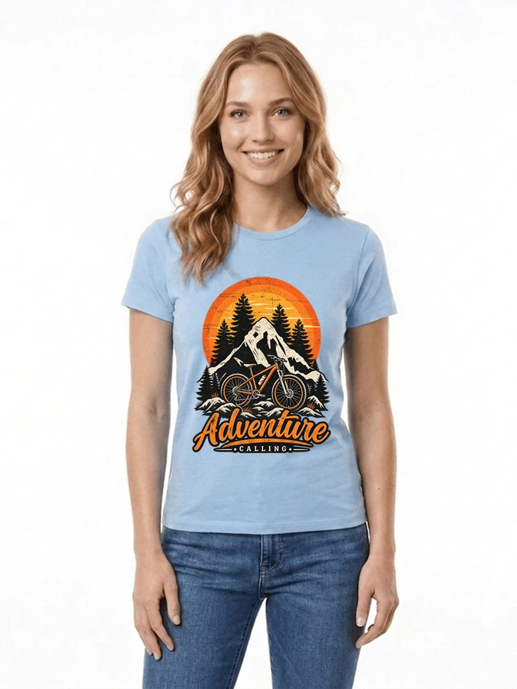 fahrrad t shirt mtb mountainbike retro design shirt damen t shirt light blue
