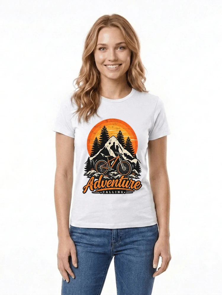 fahrrad t shirt mtb mountainbike retro design shirt damen t shirt white