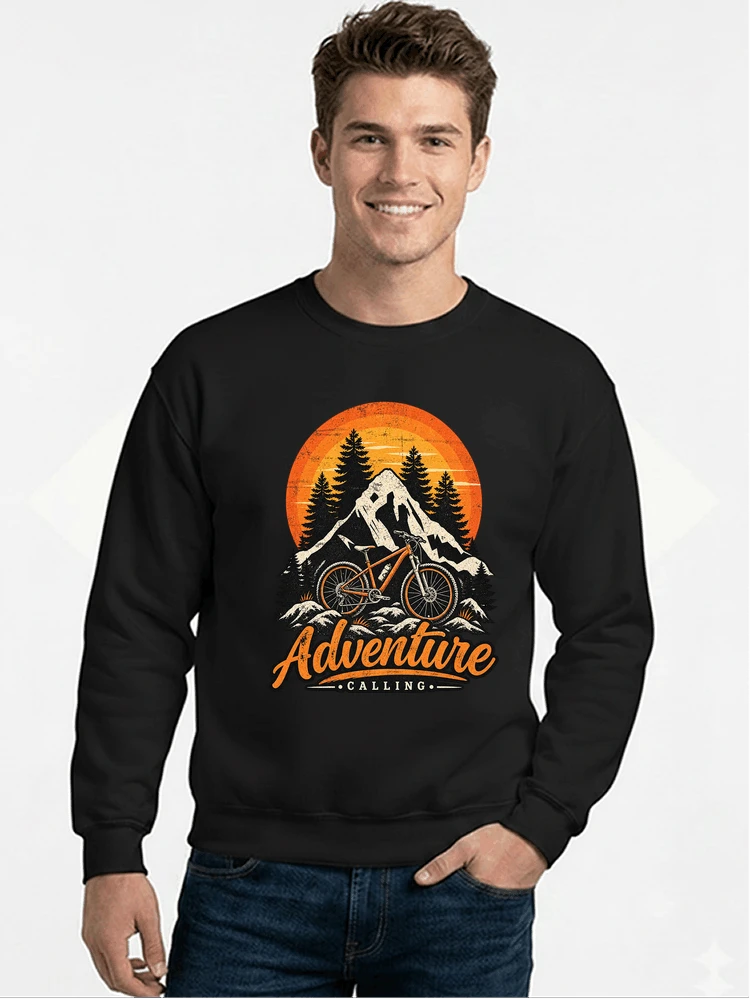 fahrrad t shirt mtb mountainbike retro design shirt sweatshirt mit rundhalsausschnitt black
