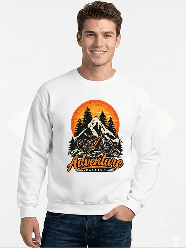 fahrrad t shirt mtb mountainbike retro design shirt sweatshirt mit rundhalsausschnitt white