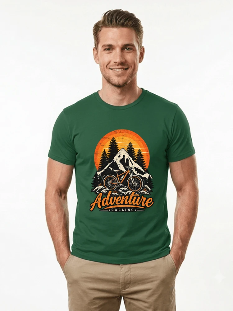 fahrrad t shirt mtb mountainbike retro design shirt t shirt forest green