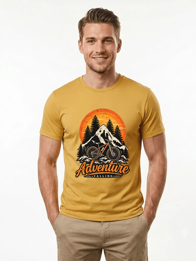 fahrrad t shirt mtb mountainbike retro design shirt t shirt gold