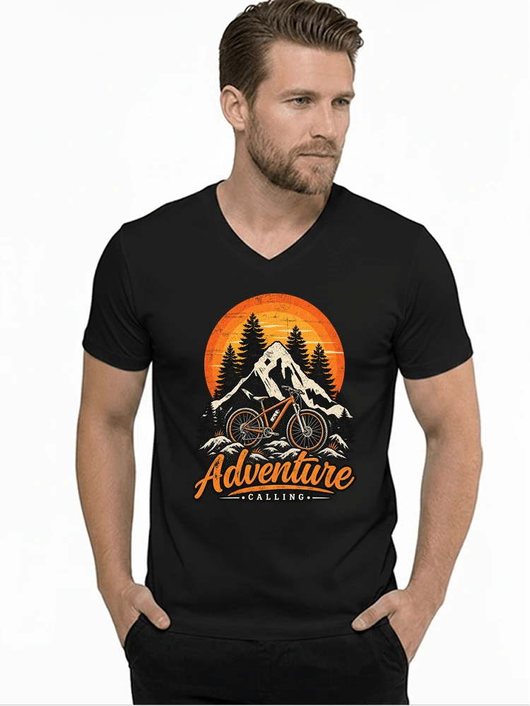 fahrrad t shirt mtb mountainbike retro design shirt t shirt mit v ausschnitt black