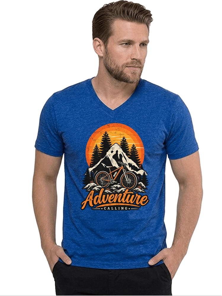 fahrrad t shirt mtb mountainbike retro design shirt t shirt mit v ausschnitt royal blue