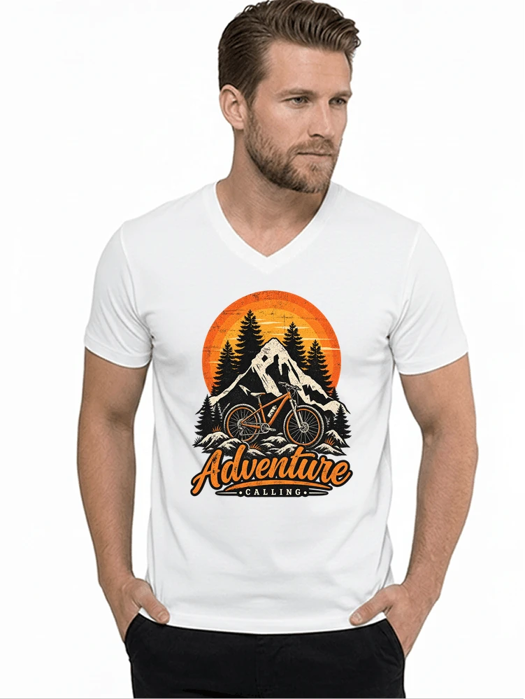 fahrrad t shirt mtb mountainbike retro design shirt t shirt mit v ausschnitt white