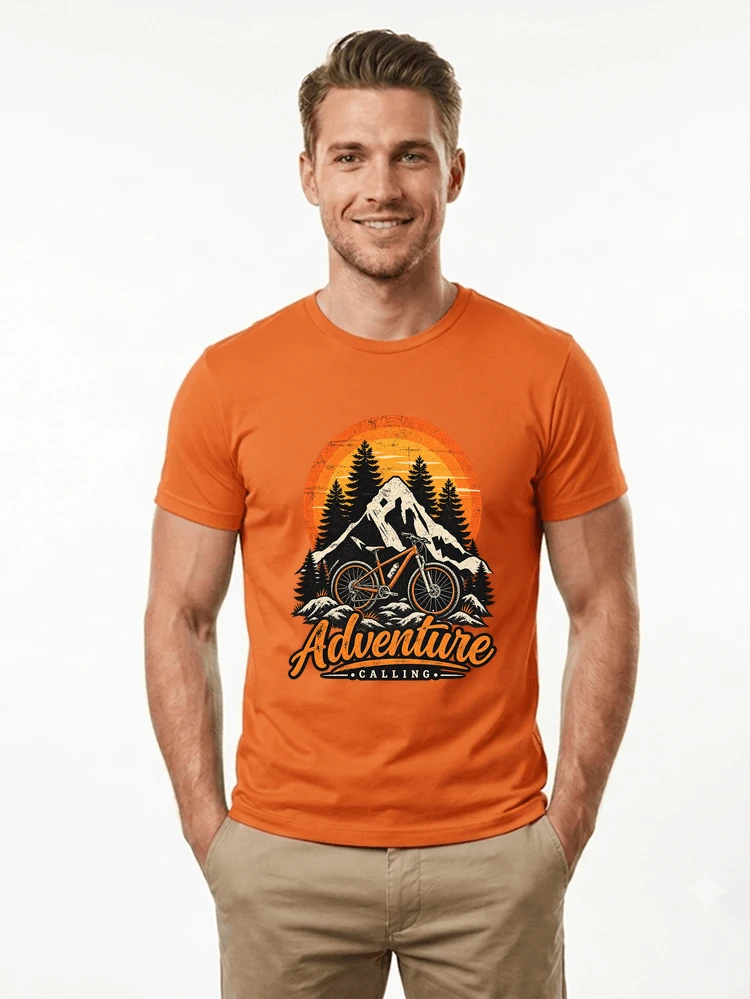 fahrrad t shirt mtb mountainbike retro design shirt t shirt orange