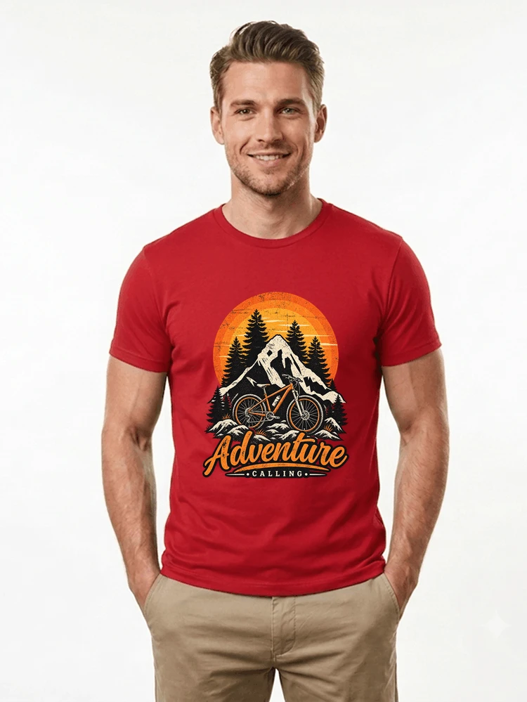 fahrrad t shirt mtb mountainbike retro design shirt t shirt red