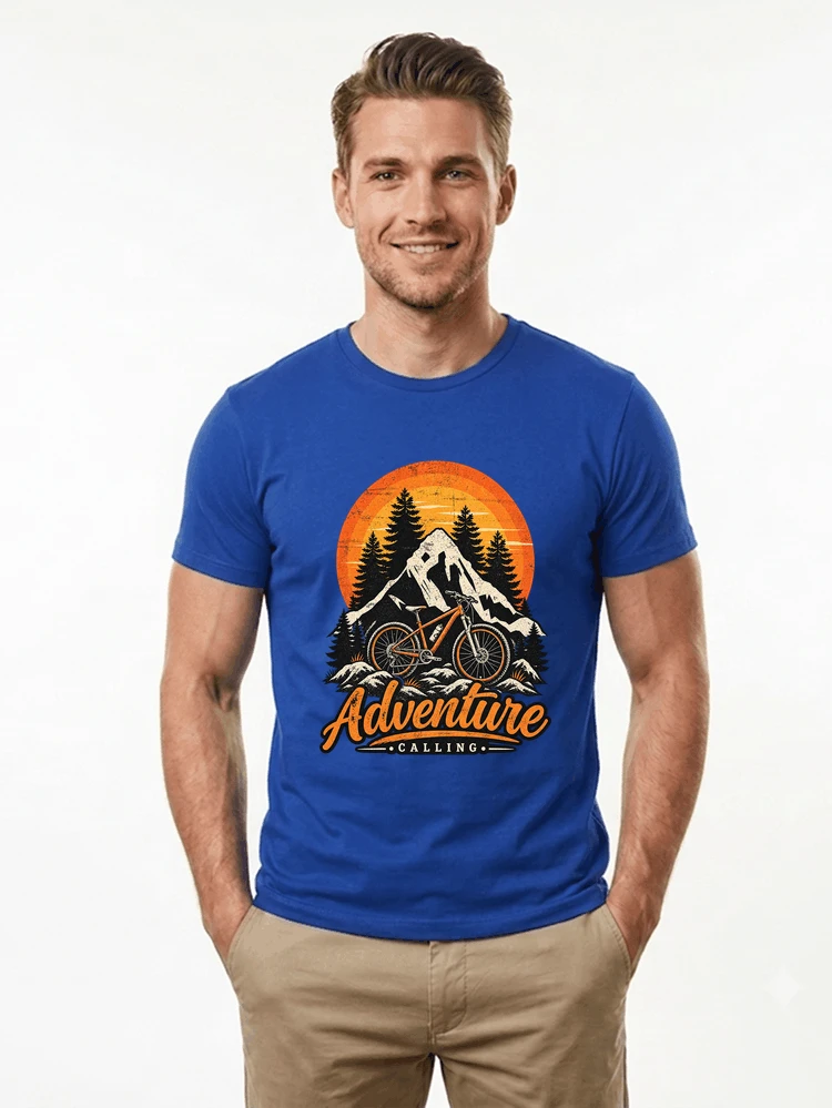 fahrrad t shirt mtb mountainbike retro design shirt t shirt royal blue
