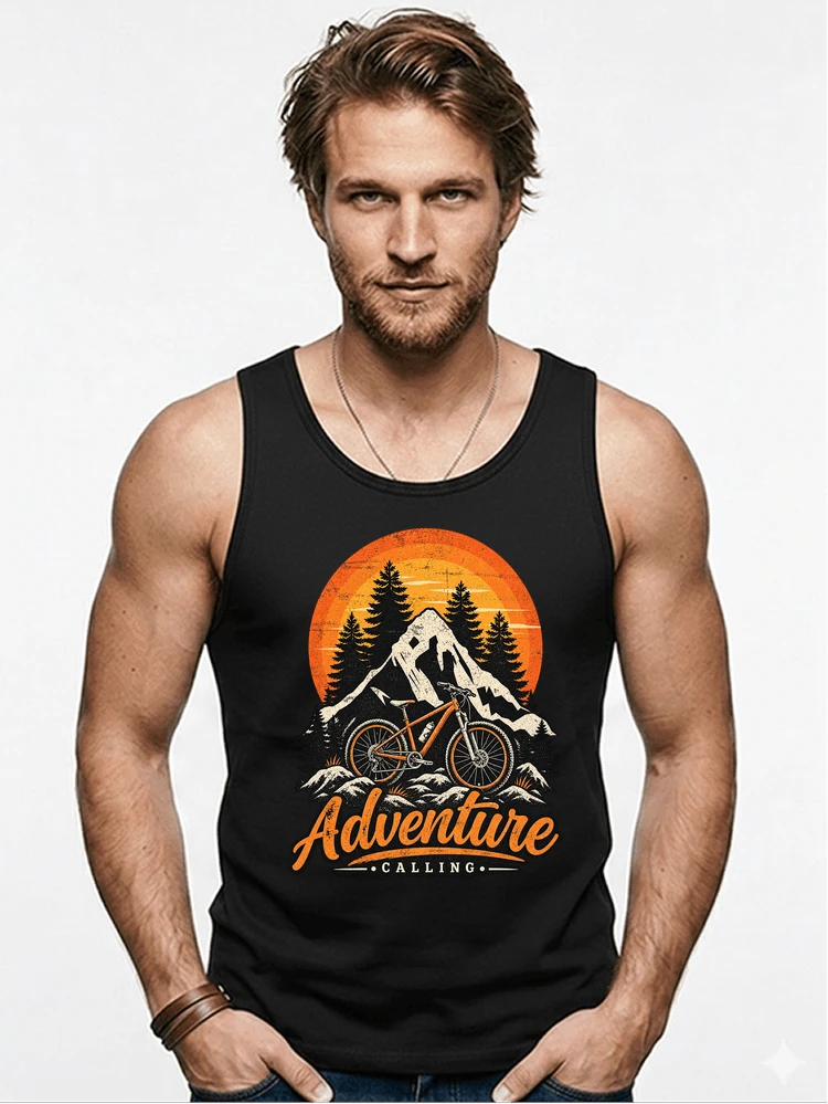 fahrrad t shirt mtb mountainbike retro design shirt tanktop black