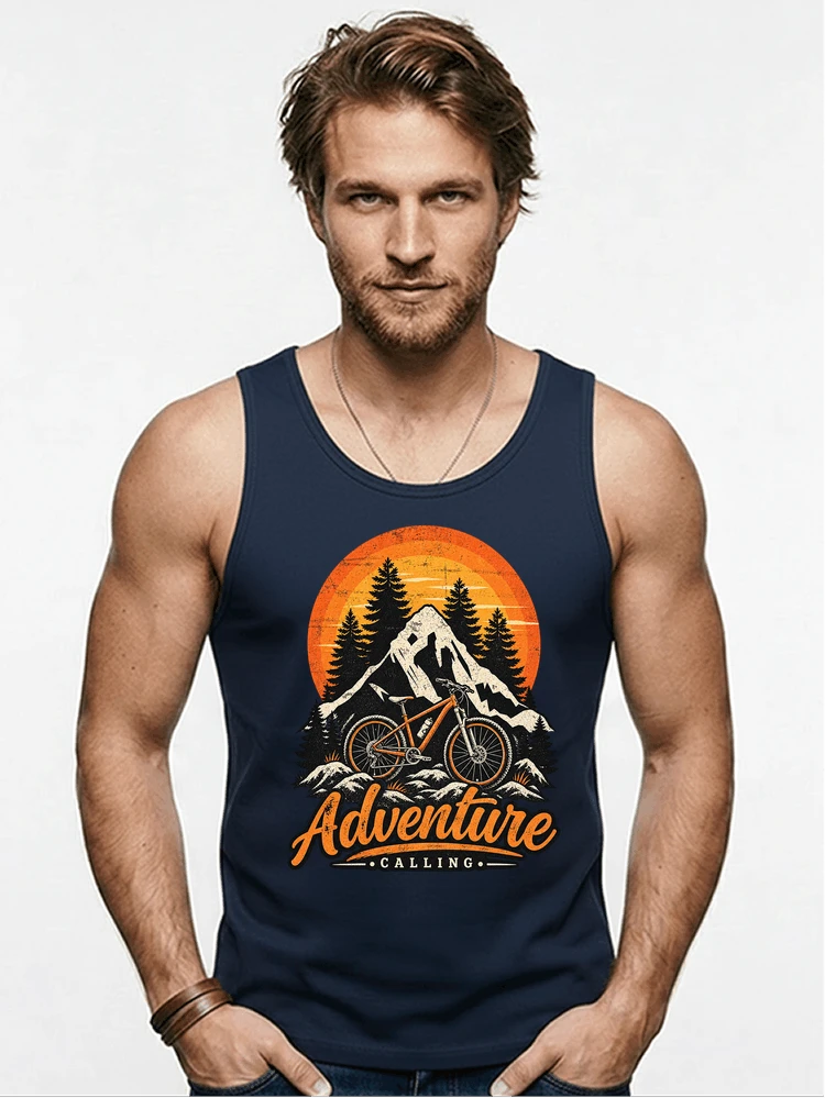 fahrrad t shirt mtb mountainbike retro design shirt tanktop navy