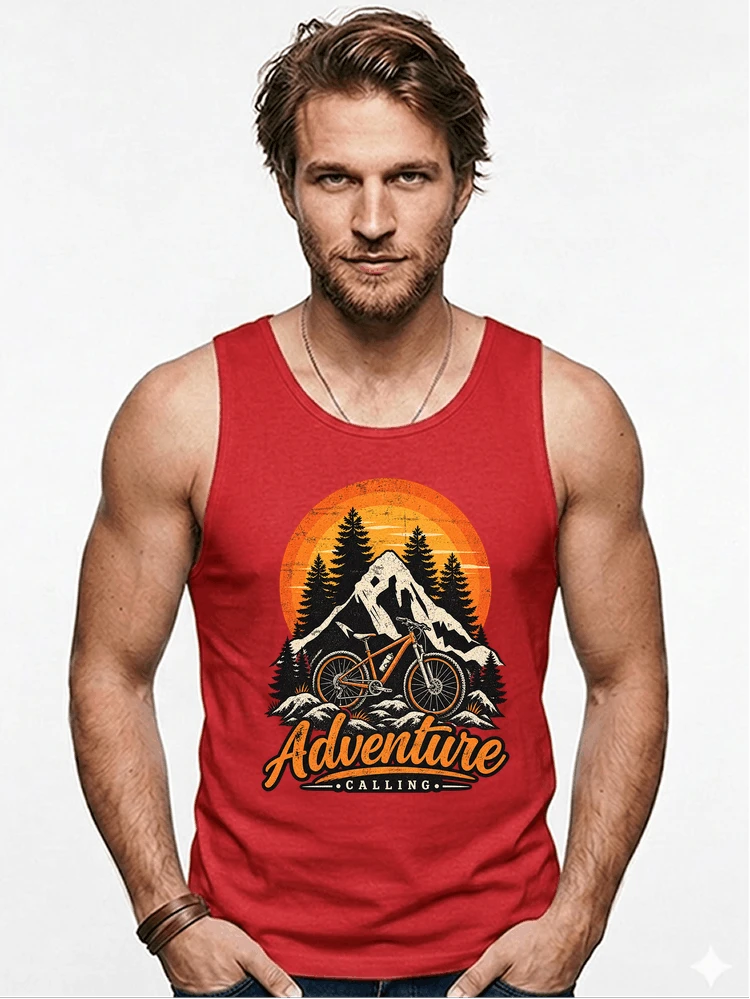 fahrrad t shirt mtb mountainbike retro design shirt tanktop red