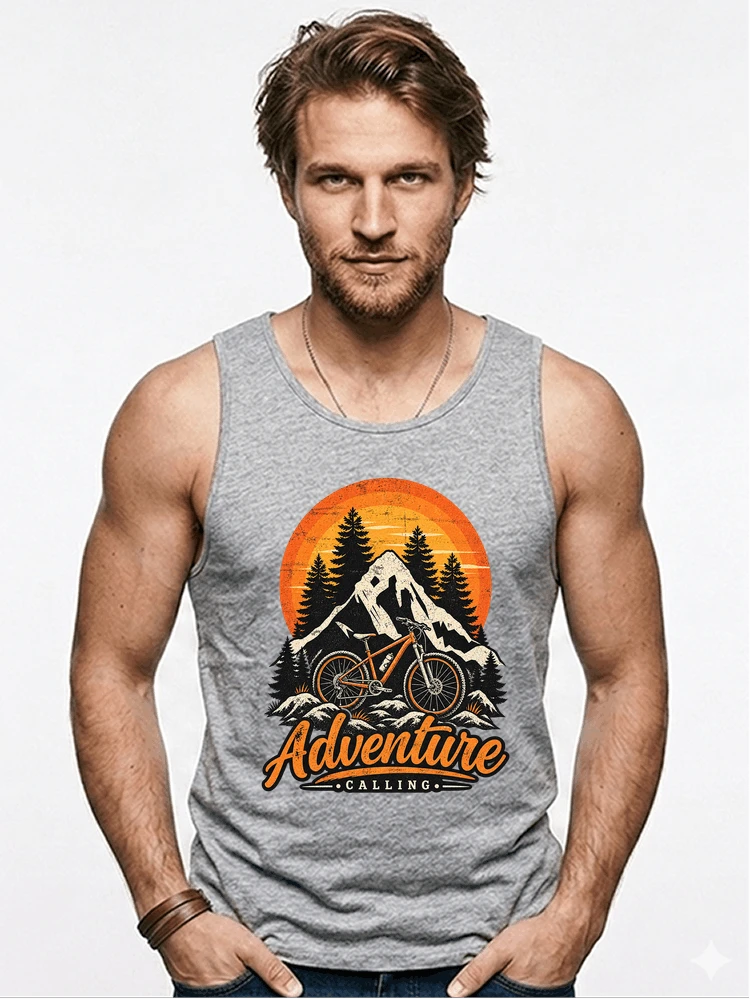 fahrrad t shirt mtb mountainbike retro design shirt tanktop sport grey