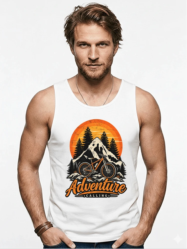 fahrrad t shirt mtb mountainbike retro design shirt tanktop white