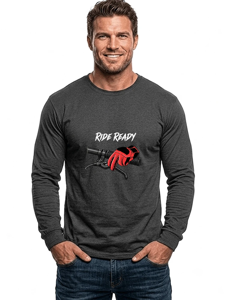 fahrrad t shirt ride ready cooles downhill mtb shirt fr radfahrer langarmshirt anthracite melange