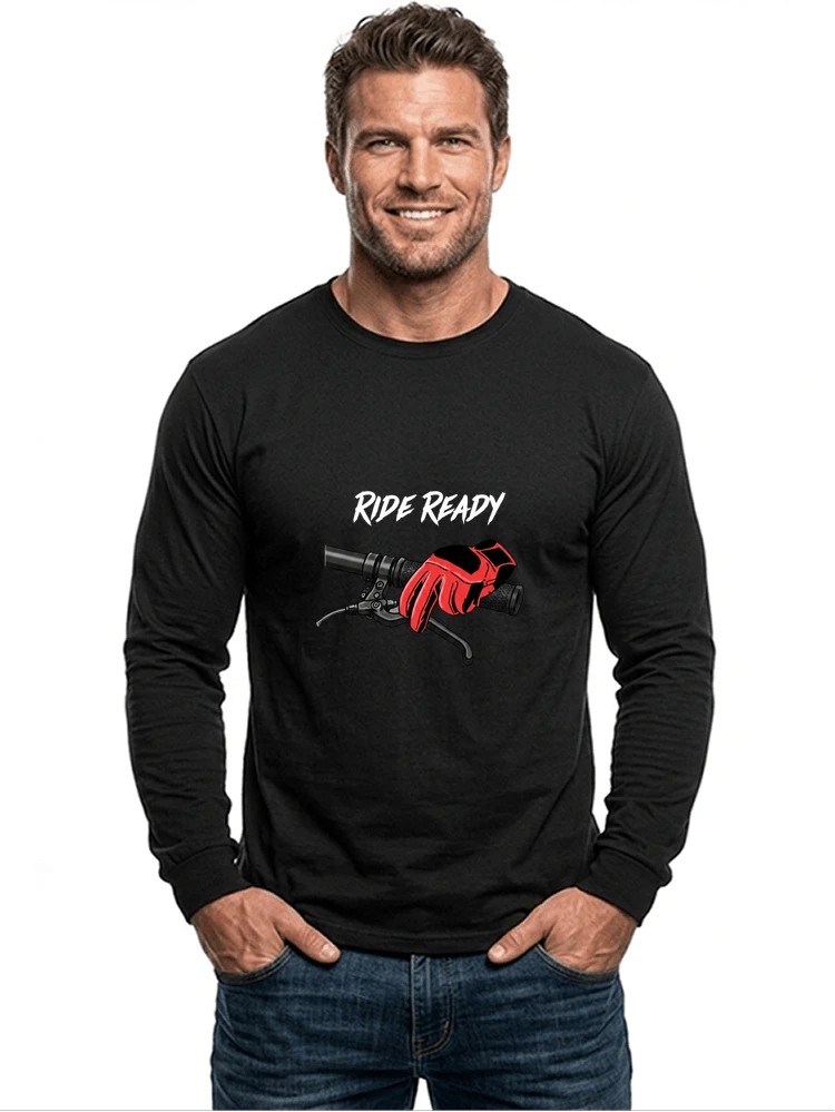 fahrrad t shirt ride ready cooles downhill mtb shirt fr radfahrer langarmshirt black