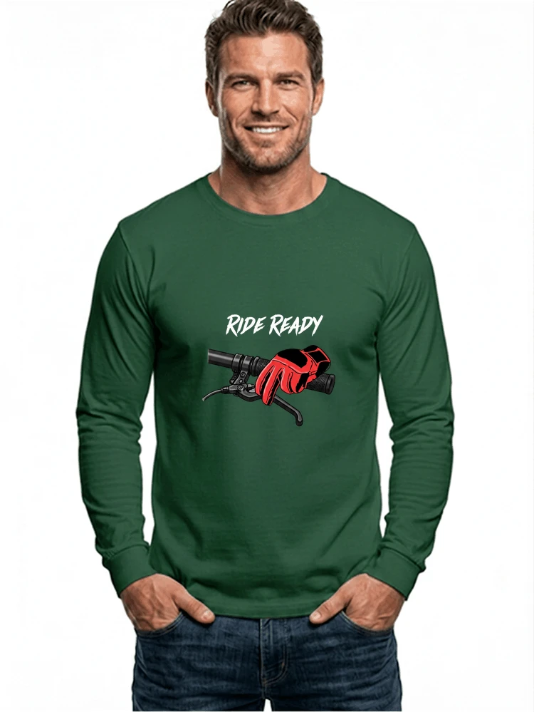 fahrrad t shirt ride ready cooles downhill mtb shirt fr radfahrer langarmshirt forest green
