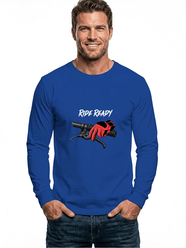 fahrrad t shirt ride ready cooles downhill mtb shirt fr radfahrer langarmshirt royal blue