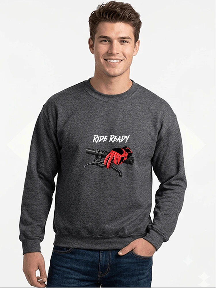fahrrad t shirt ride ready cooles downhill mtb shirt fr radfahrer sweatshirt mit rundhalsausschnitt anthracite melange