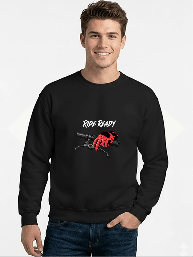 fahrrad t shirt ride ready cooles downhill mtb shirt fr radfahrer sweatshirt mit rundhalsausschnitt black