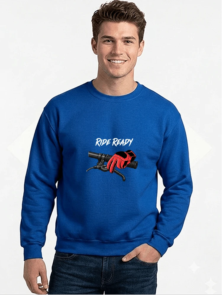 fahrrad t shirt ride ready cooles downhill mtb shirt fr radfahrer sweatshirt mit rundhalsausschnitt royal blue