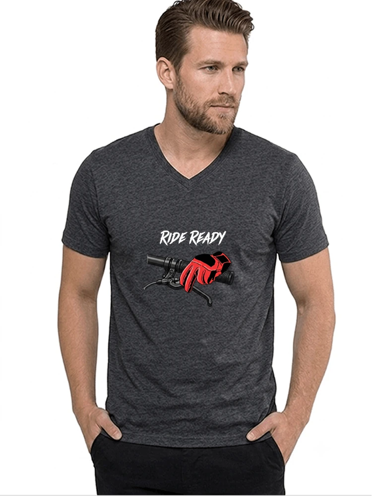 fahrrad t shirt ride ready cooles downhill mtb shirt fr radfahrer t shirt mit v ausschnitt anthracite melange
