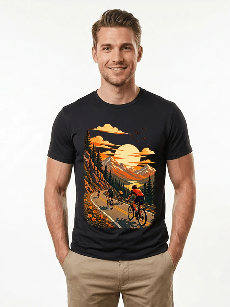 fahrrad tour berge t shirt gravelbike rennradgruppe geschenk t shirt black