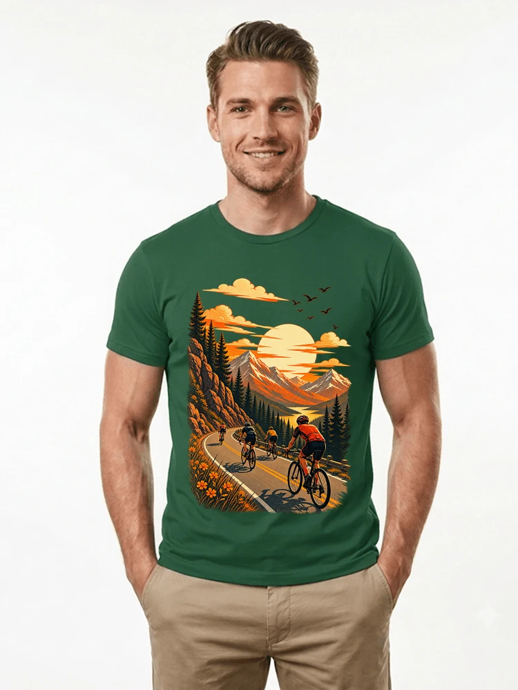 fahrrad tour berge t shirt gravelbike rennradgruppe geschenk t shirt forest green