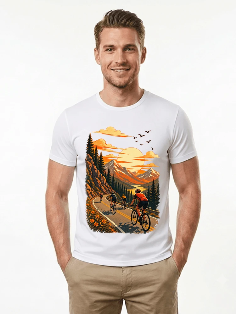 fahrrad tour berge t shirt gravelbike rennradgruppe geschenk t shirt white