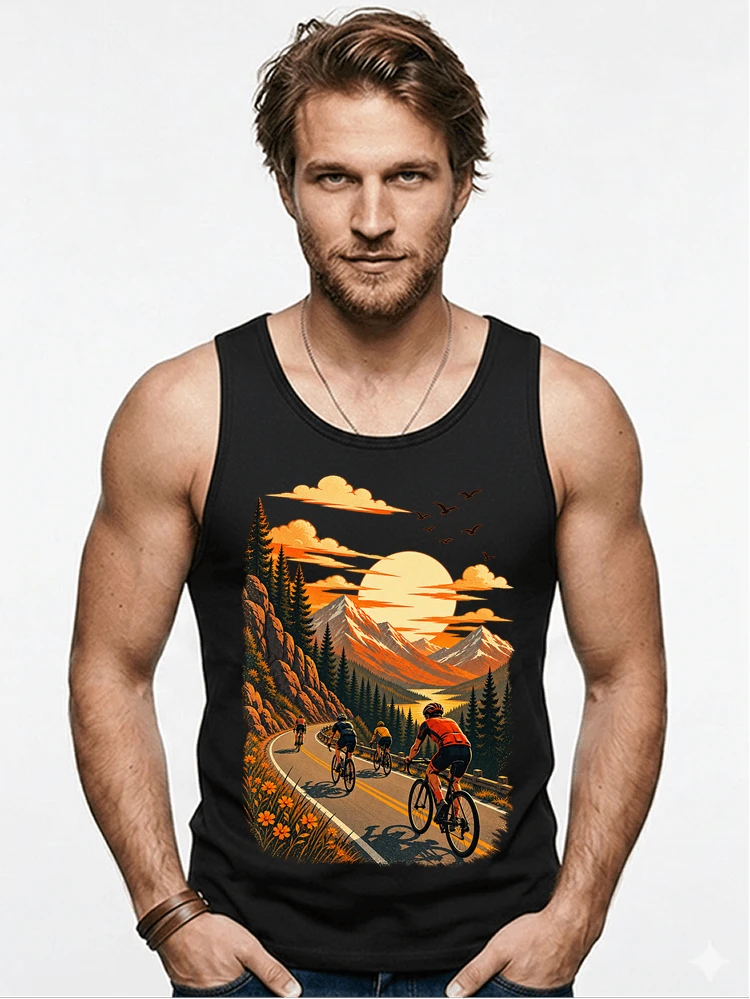 fahrrad tour berge t shirt gravelbike rennradgruppe geschenk tanktop black