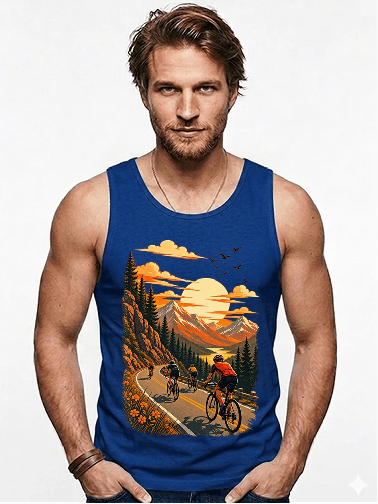 fahrrad tour berge t shirt gravelbike rennradgruppe geschenk tanktop royal blue