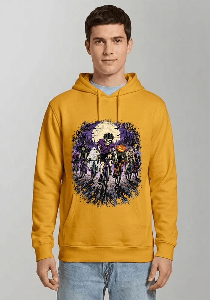 halloween fahrrad crew t shirt radsport motiv fr biker kapuzenpullover gold