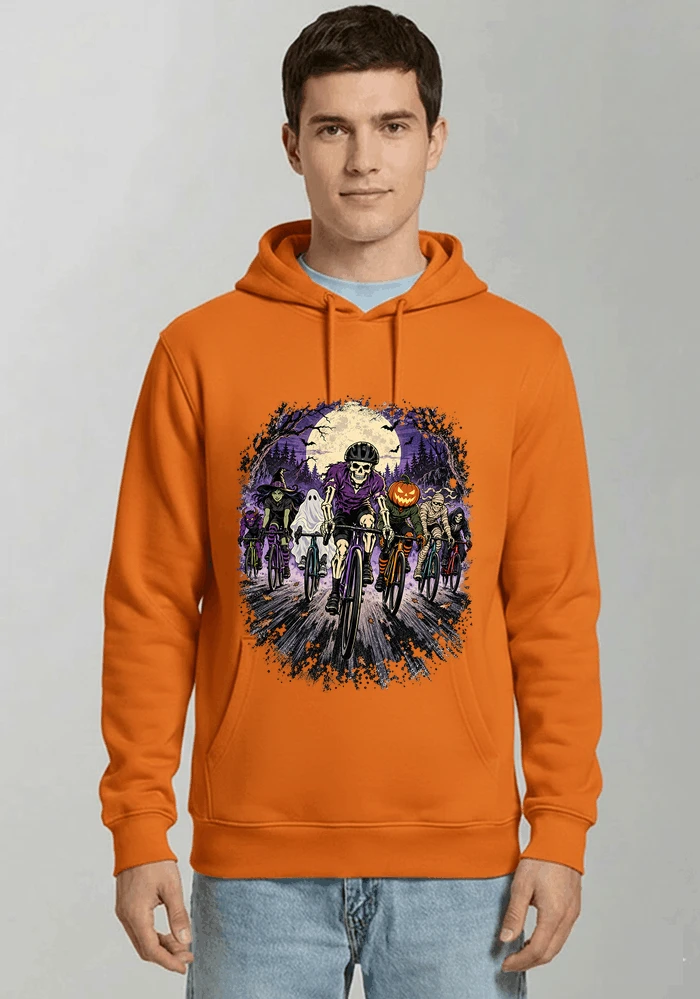 halloween fahrrad crew t shirt radsport motiv fr biker kapuzenpullover orange