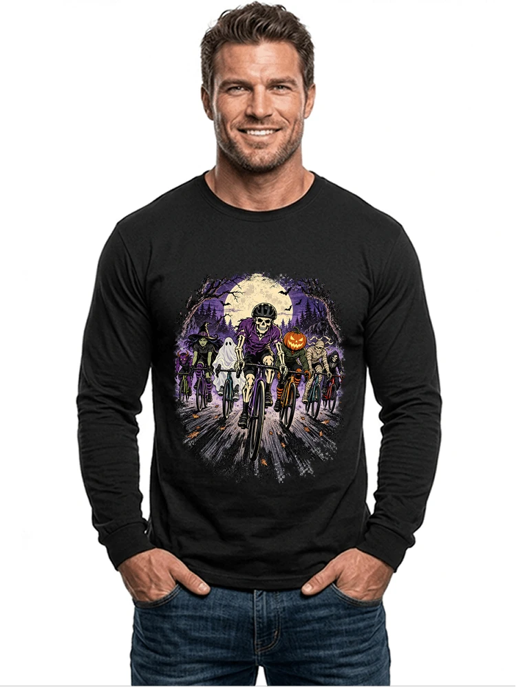 halloween fahrrad crew t shirt radsport motiv fr biker langarmshirt black
