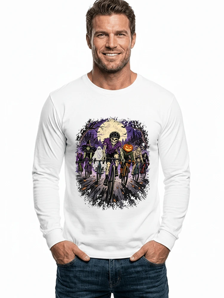 halloween fahrrad crew t shirt radsport motiv fr biker langarmshirt white