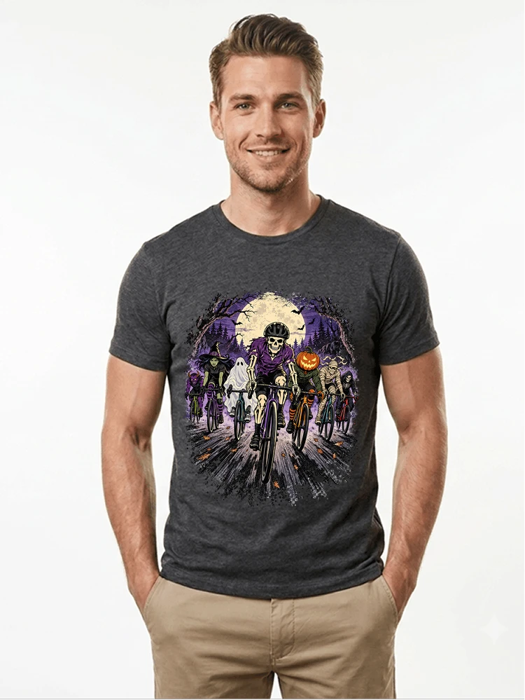 halloween fahrrad crew t shirt radsport motiv fr biker t shirt anthracite melange