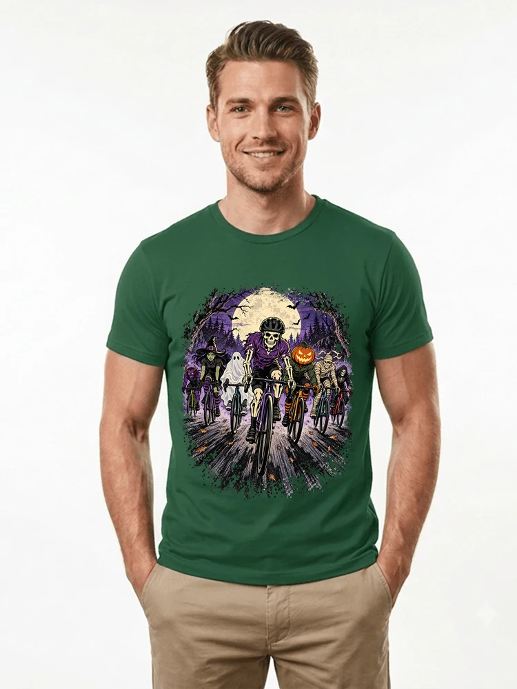 halloween fahrrad crew t shirt radsport motiv fr biker t shirt forest green