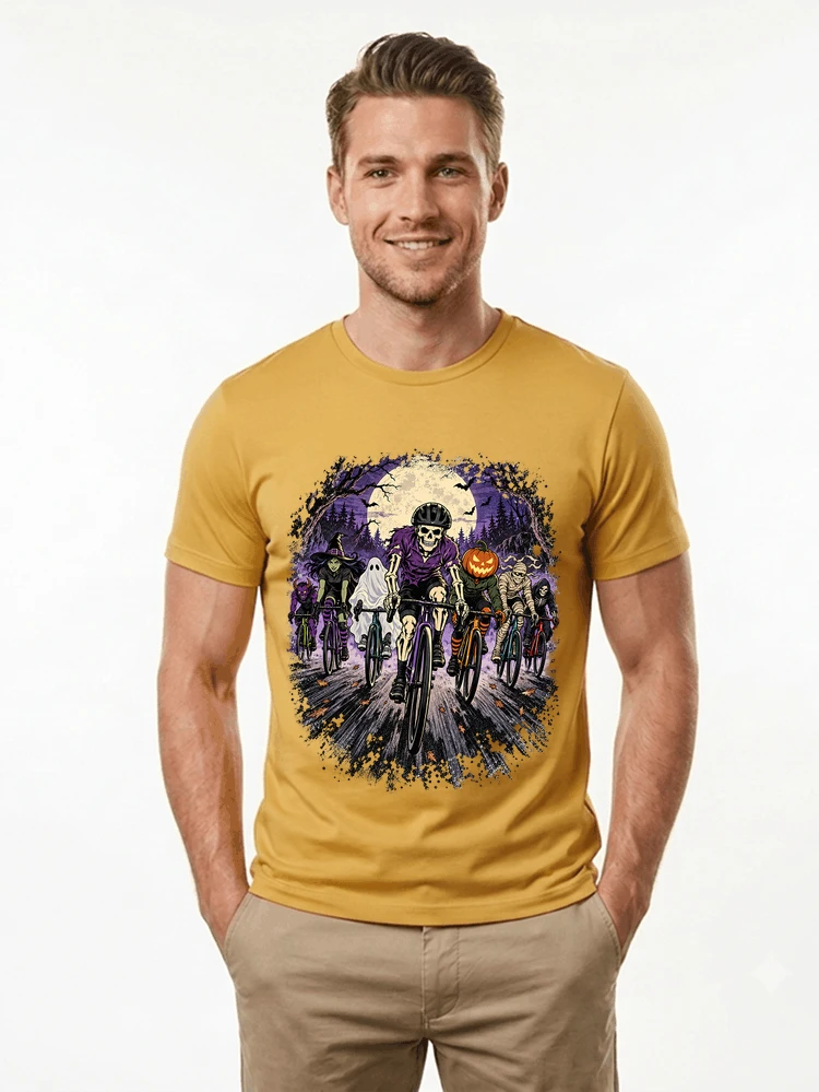 halloween fahrrad crew t shirt radsport motiv fr biker t shirt gold