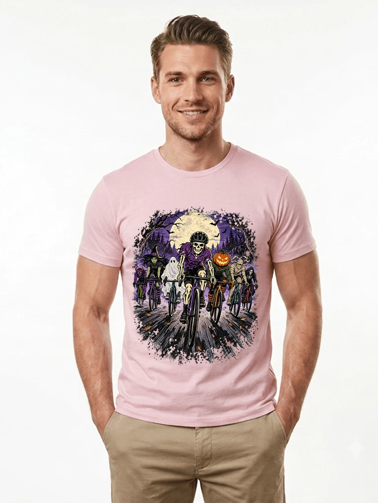 halloween fahrrad crew t shirt radsport motiv fr biker t shirt light pink