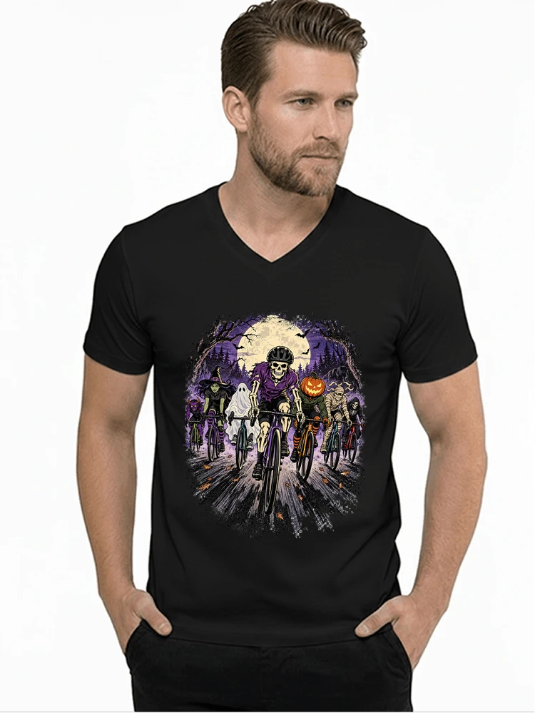 halloween fahrrad crew t shirt radsport motiv fr biker t shirt mit v ausschnitt black