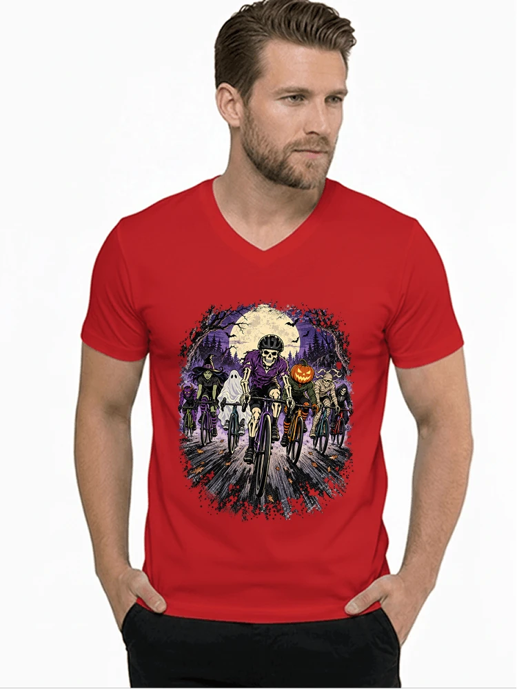 halloween fahrrad crew t shirt radsport motiv fr biker t shirt mit v ausschnitt red