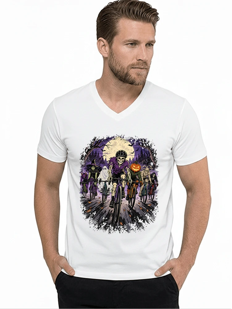 halloween fahrrad crew t shirt radsport motiv fr biker t shirt mit v ausschnitt white