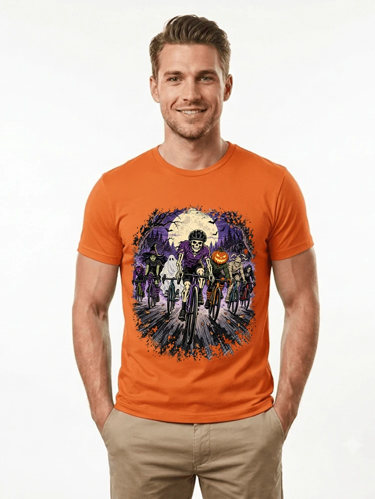 halloween fahrrad crew t shirt radsport motiv fr biker t shirt orange