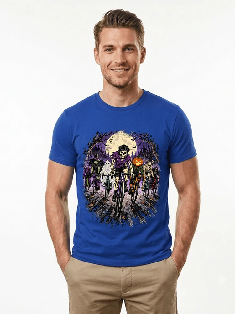 halloween fahrrad crew t shirt radsport motiv fr biker t shirt royal blue