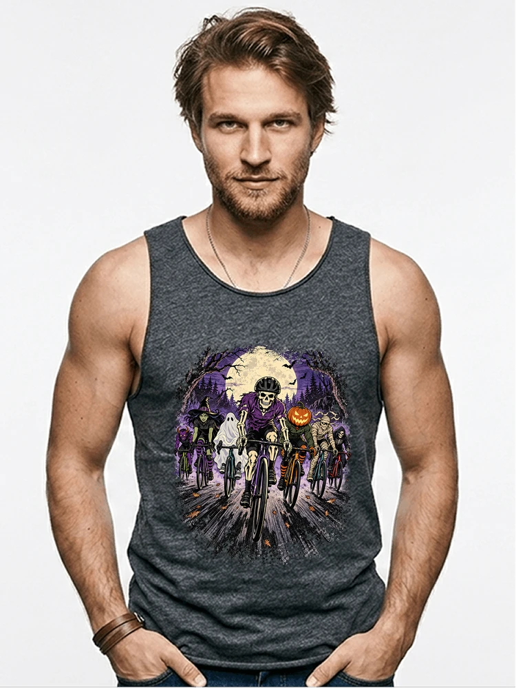 halloween fahrrad crew t shirt radsport motiv fr biker tanktop anthracite melange