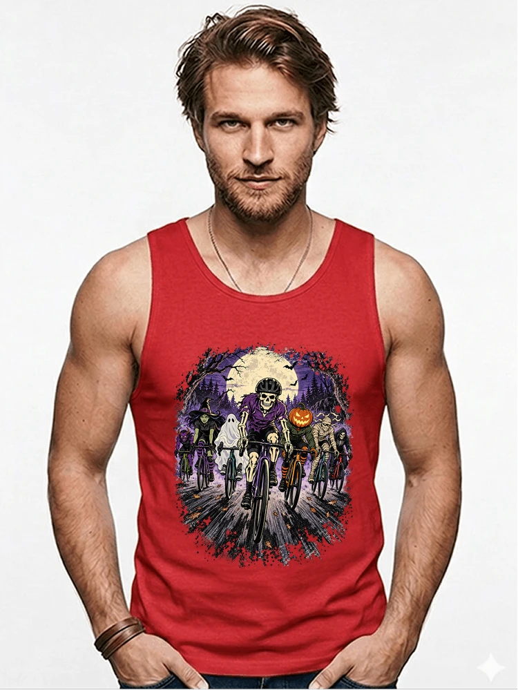 halloween fahrrad crew t shirt radsport motiv fr biker tanktop red