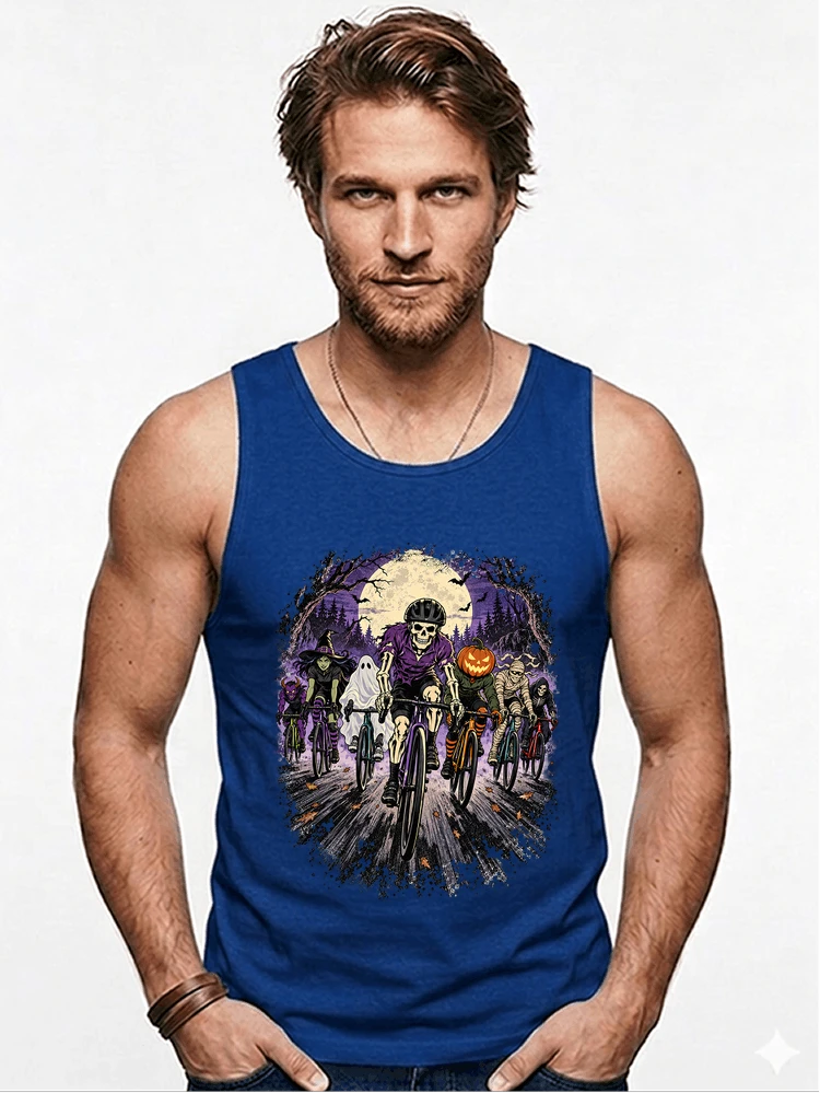 halloween fahrrad crew t shirt radsport motiv fr biker tanktop royal blue