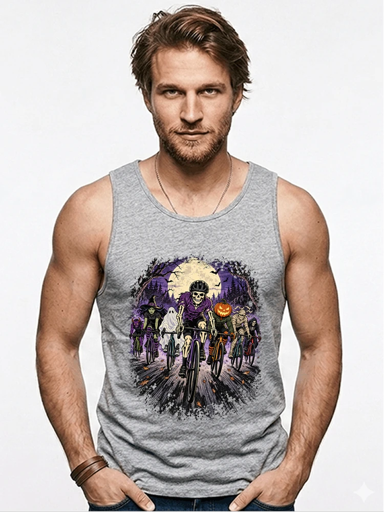 halloween fahrrad crew t shirt radsport motiv fr biker tanktop sport grey