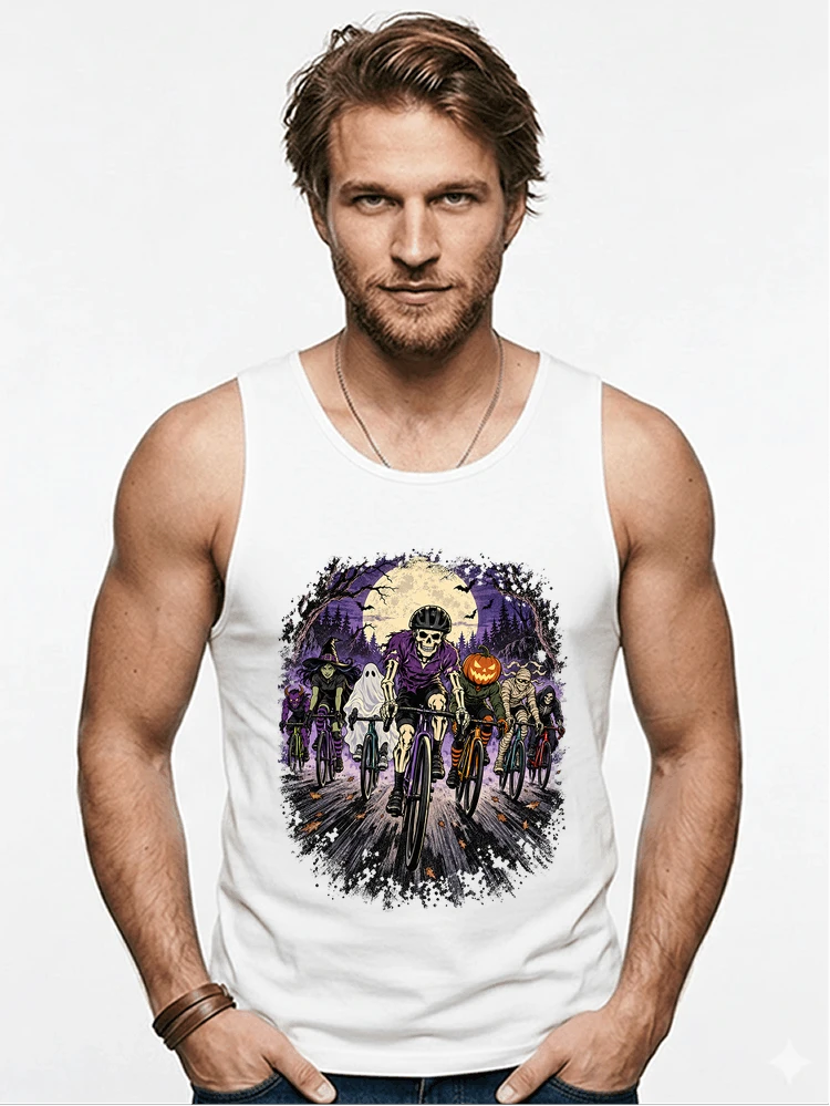 halloween fahrrad crew t shirt radsport motiv fr biker tanktop white