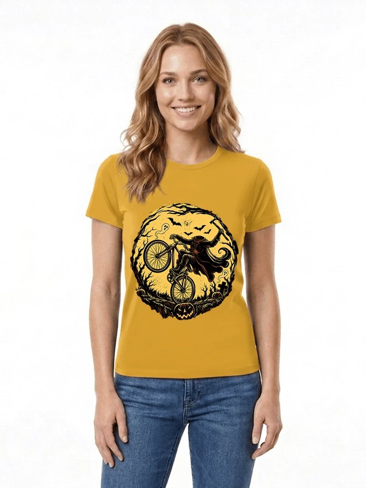 halloween fahrrad t shirt geschenk fr bmx mtb fans damen t shirt gold