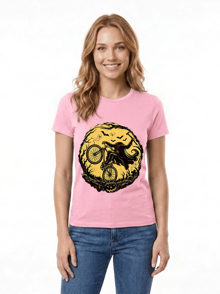 halloween fahrrad t shirt geschenk fr bmx mtb fans damen t shirt light pink
